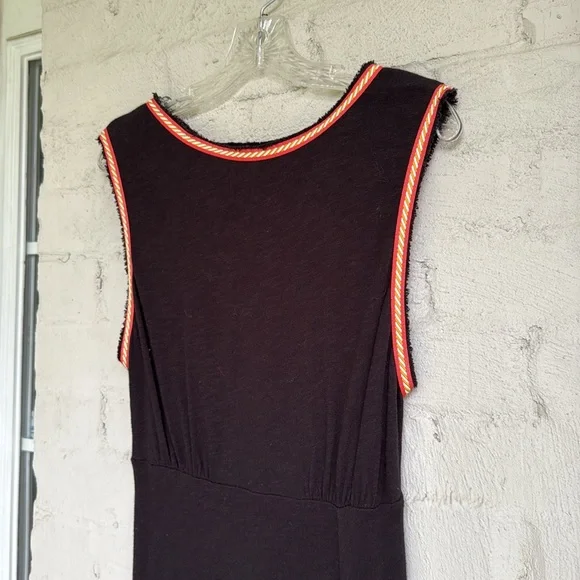 Free People Sabrina Black Cotton Knit Cut-Out-Back Maxi Dress Size Medium - Picture 7 of 14